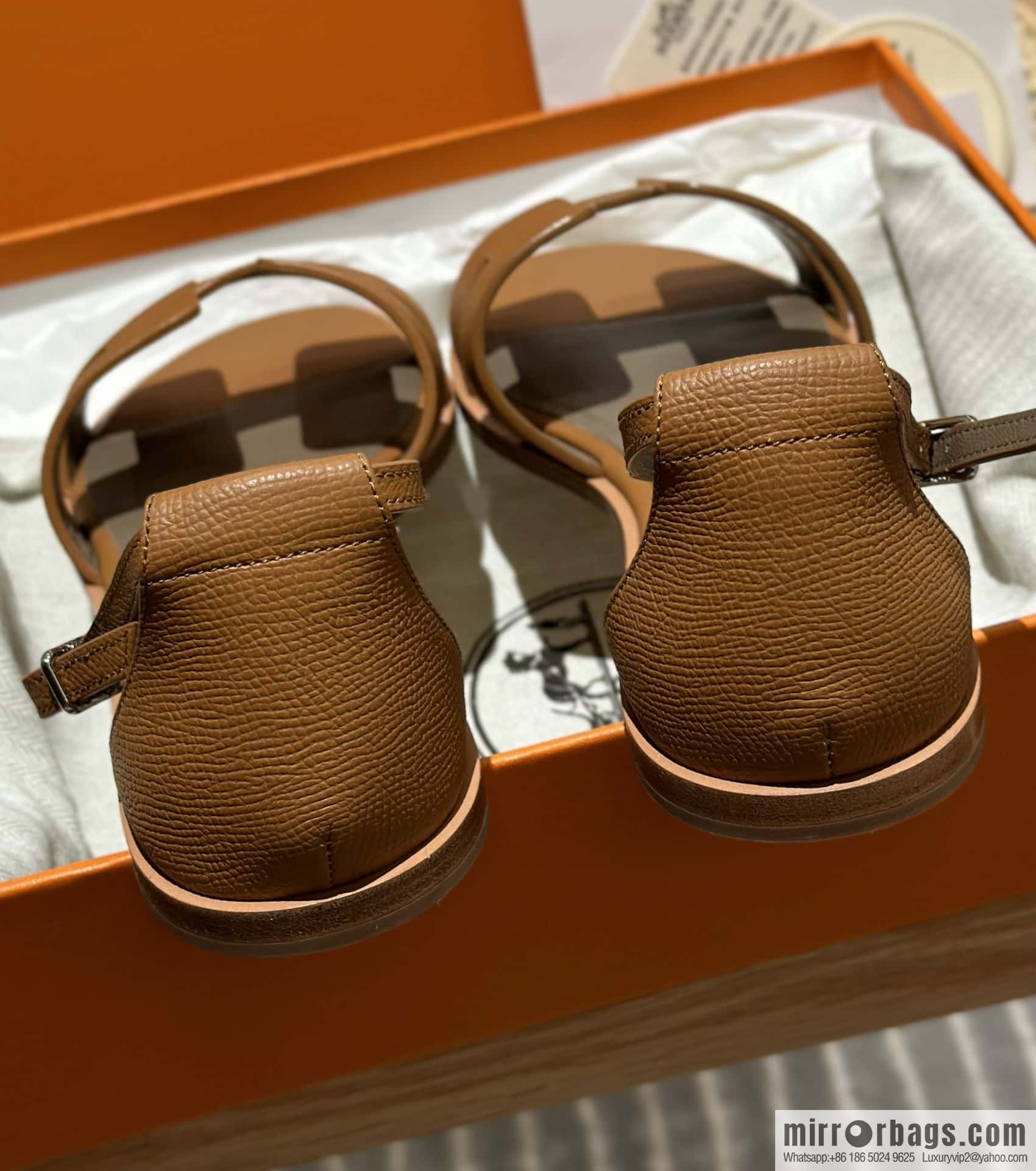 Hermès imported Italian cowhide, new small sandals