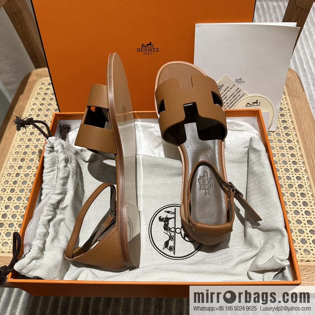 Hermès imported Italian cowhide, new small sandals