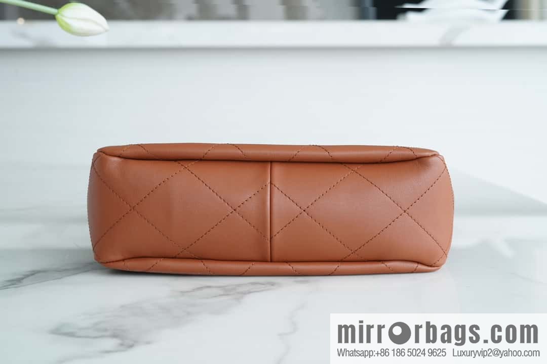 CHANEL 23A New HOBO hippie bag AS4210 caramel color