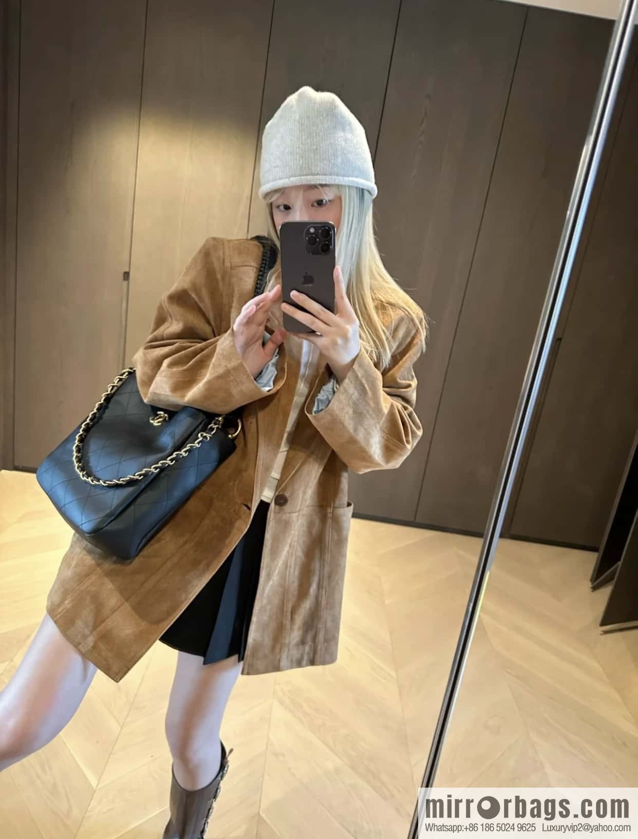 CHANEL 23A new HOBO hippie bag AS4210 black