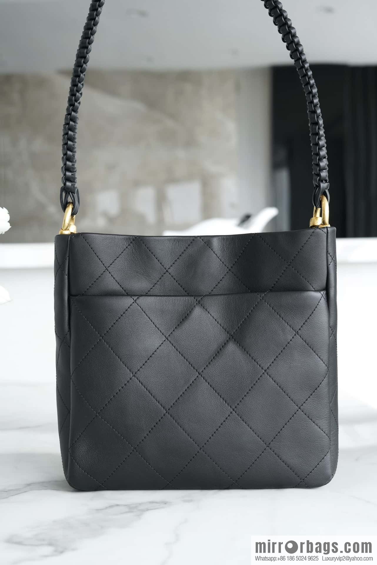 CHANEL 23A new HOBO hippie bag AS4210 black