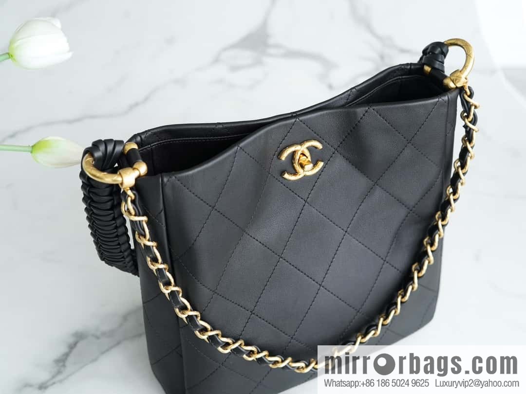 CHANEL 23A new HOBO hippie bag AS4210 black