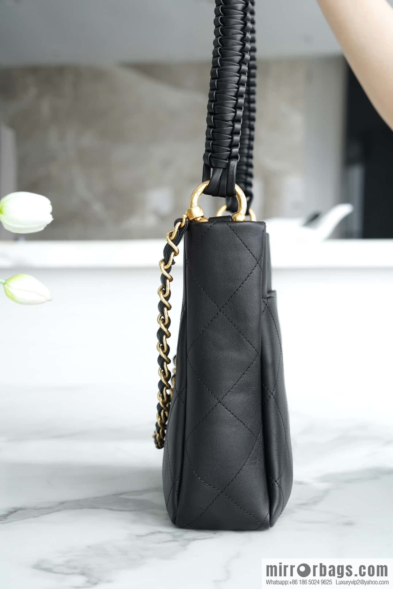 CHANEL 23A new HOBO hippie bag AS4210 black