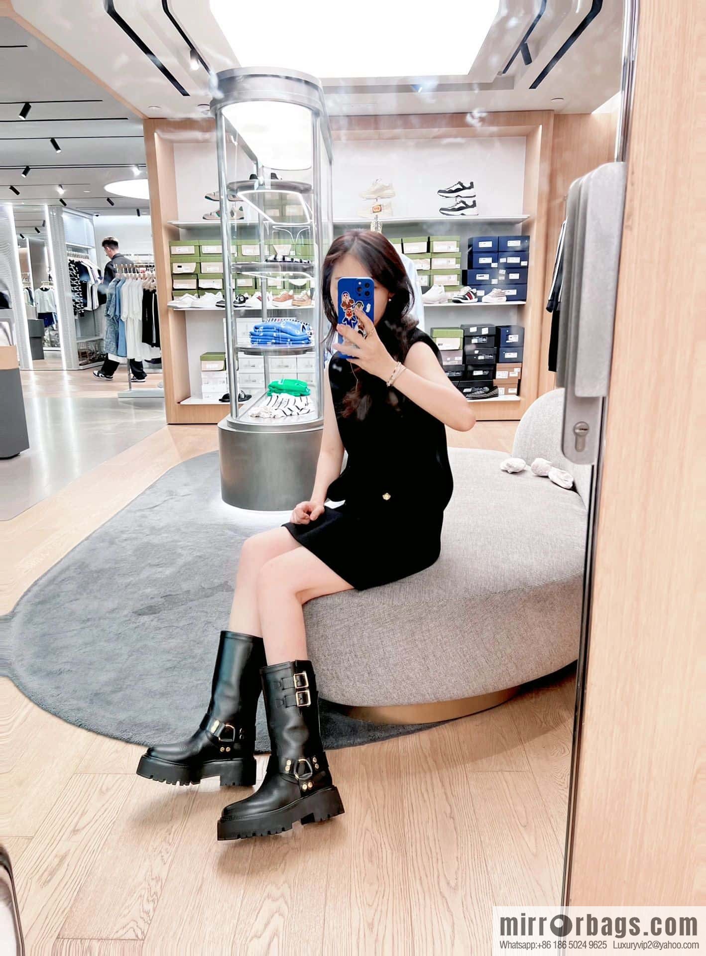 CELINE autumn and winter mid-tube thick-soled knight locomotive boots