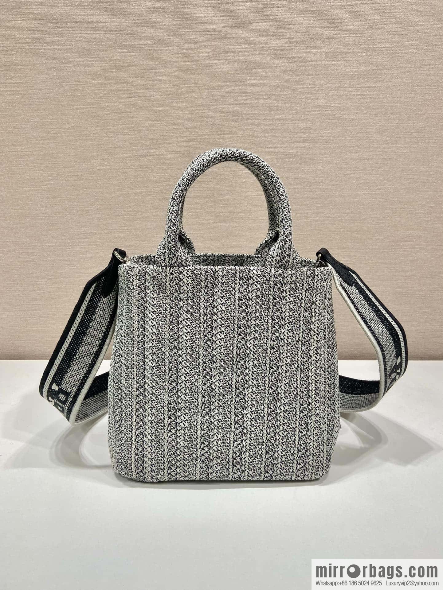 Prada embroidery tote bag 1BA343