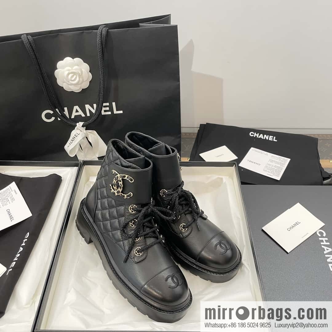 CHANEL Xiaoxiang autumn and winter classic diamond Martin boots