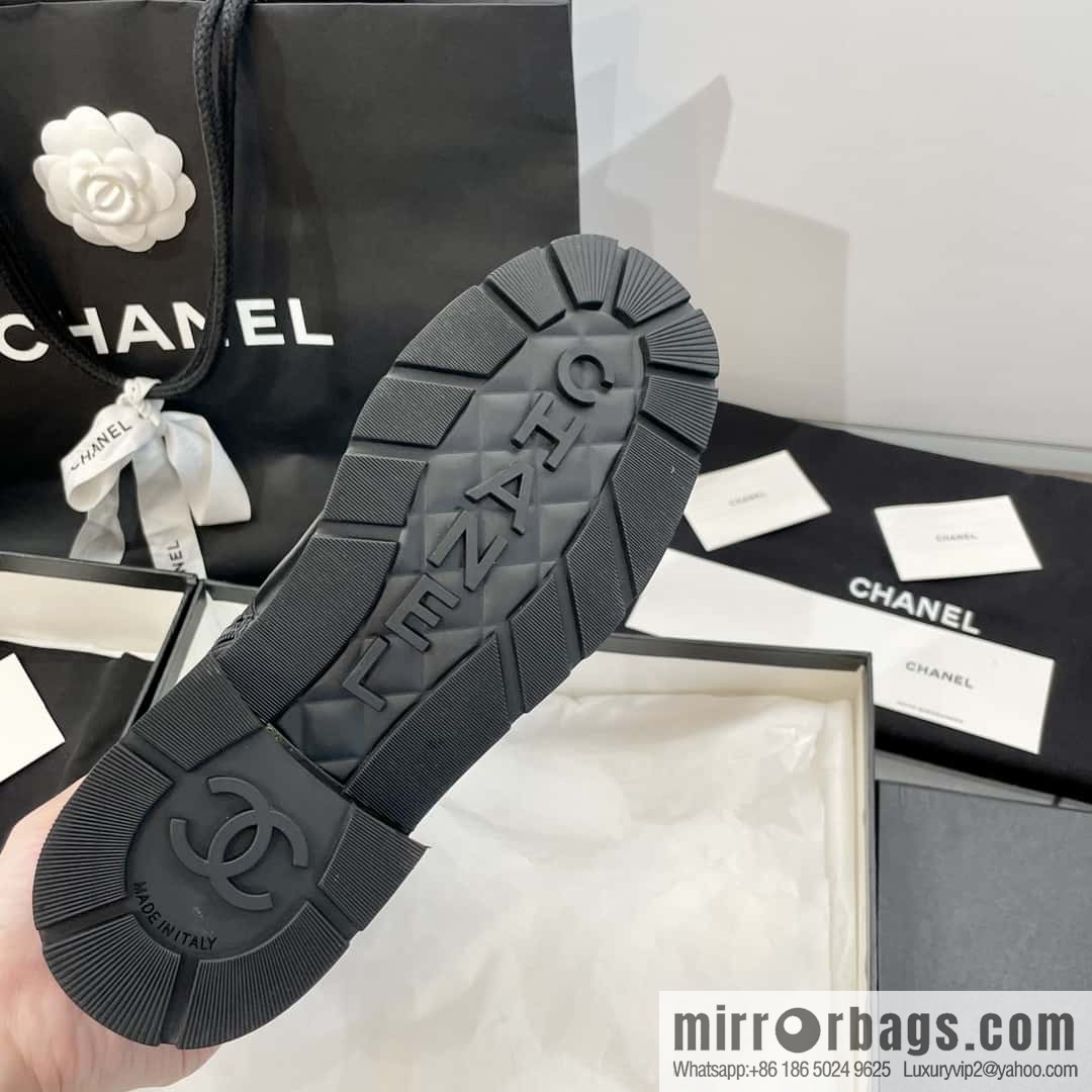 CHANEL Xiaoxiang Autumn and winter rhombus chain Martin boots