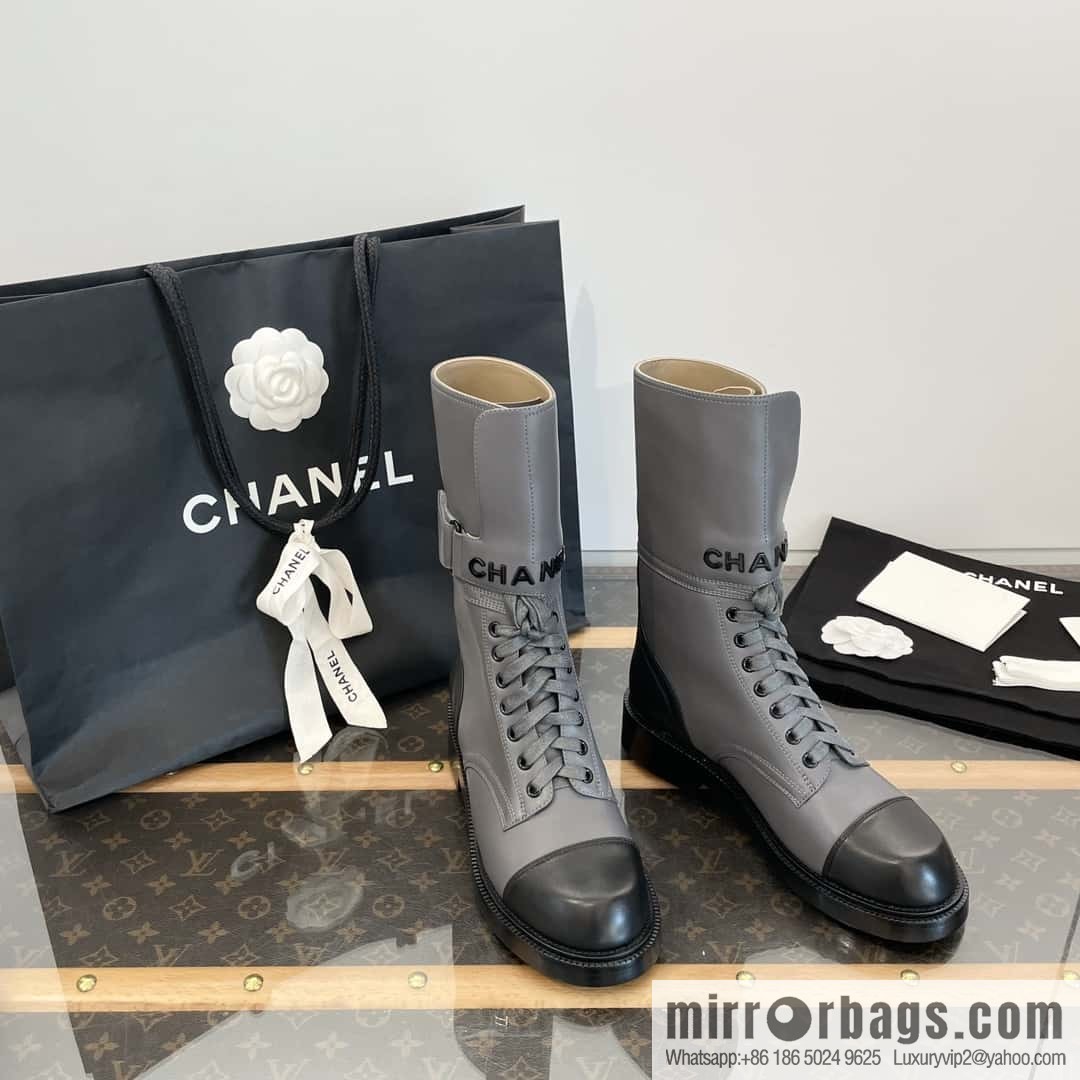 CHANEL Xiaoxiang Lace-up Kusa Knight Motorcycle Boots
