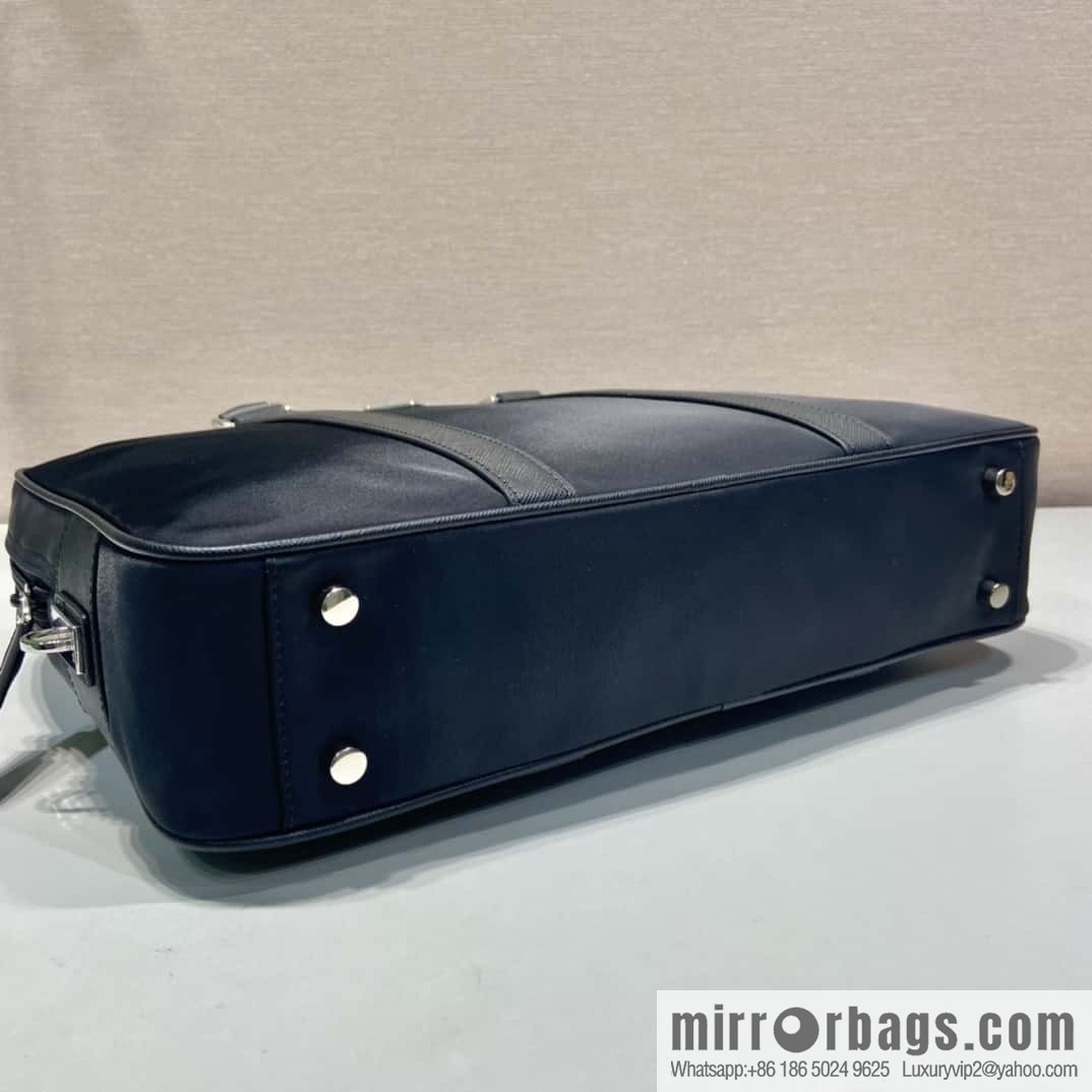 PRADA Saffiano leather and nylon briefcase 2VE871B