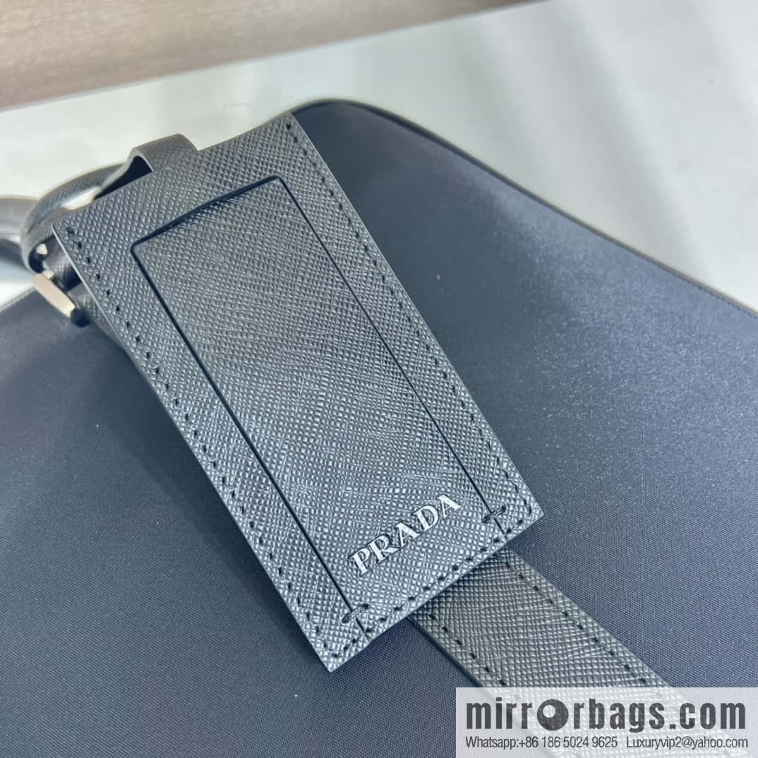 PRADA Saffiano leather and nylon briefcase 2VE871B