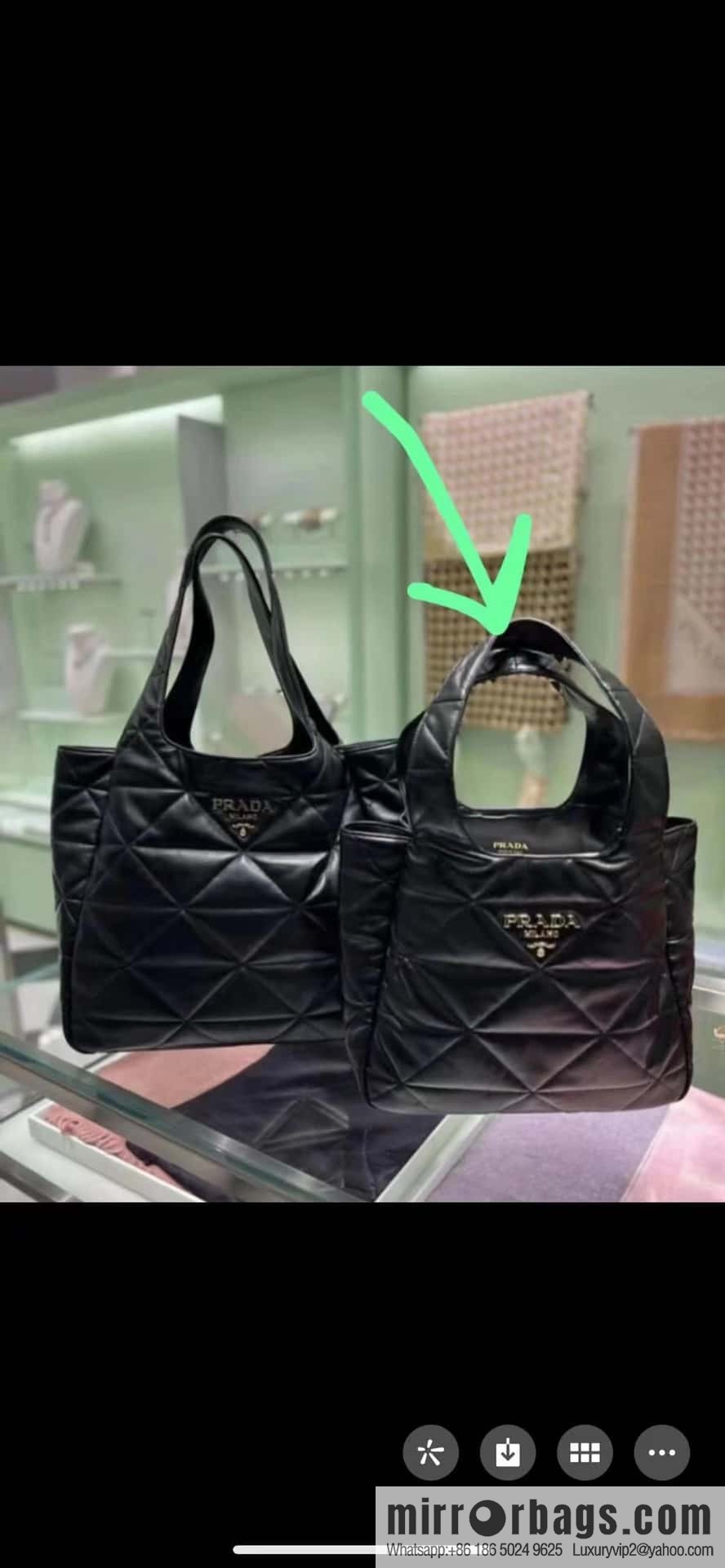 PRADA imported sheepskin new medium 🎉 shopping bag/hobo bag 1BG335