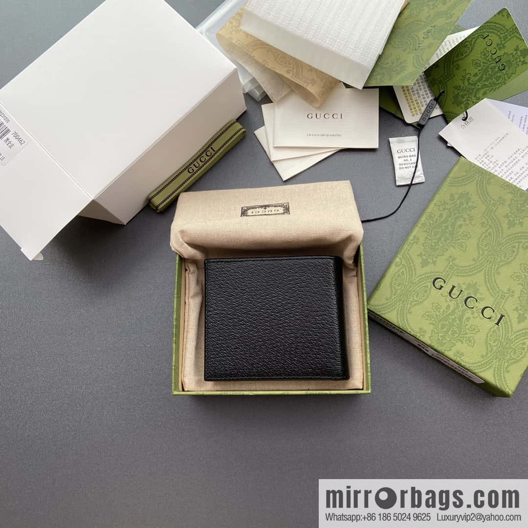 GUCCI ornament horse title buckle double fold wallet model number 700462 DJ20G 1000