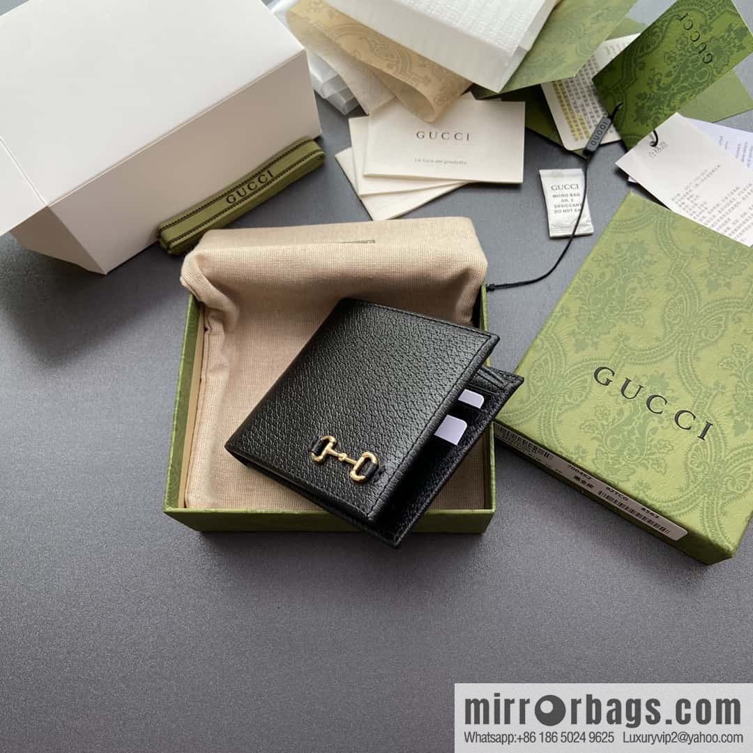 GUCCI ornament horse title buckle double fold wallet model number 700462 DJ20G 1000