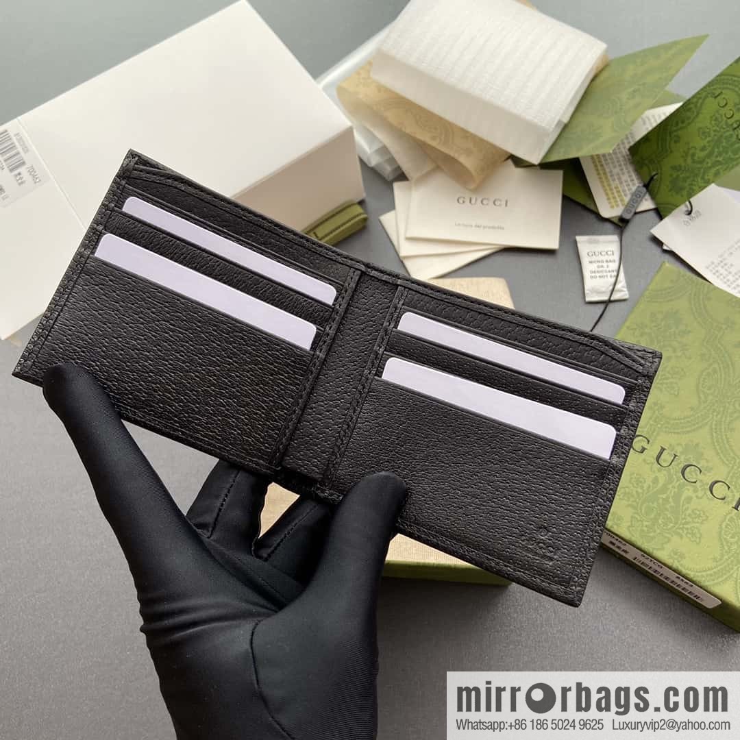 GUCCI ornament horse title buckle double fold wallet model number 700462 DJ20G 1000