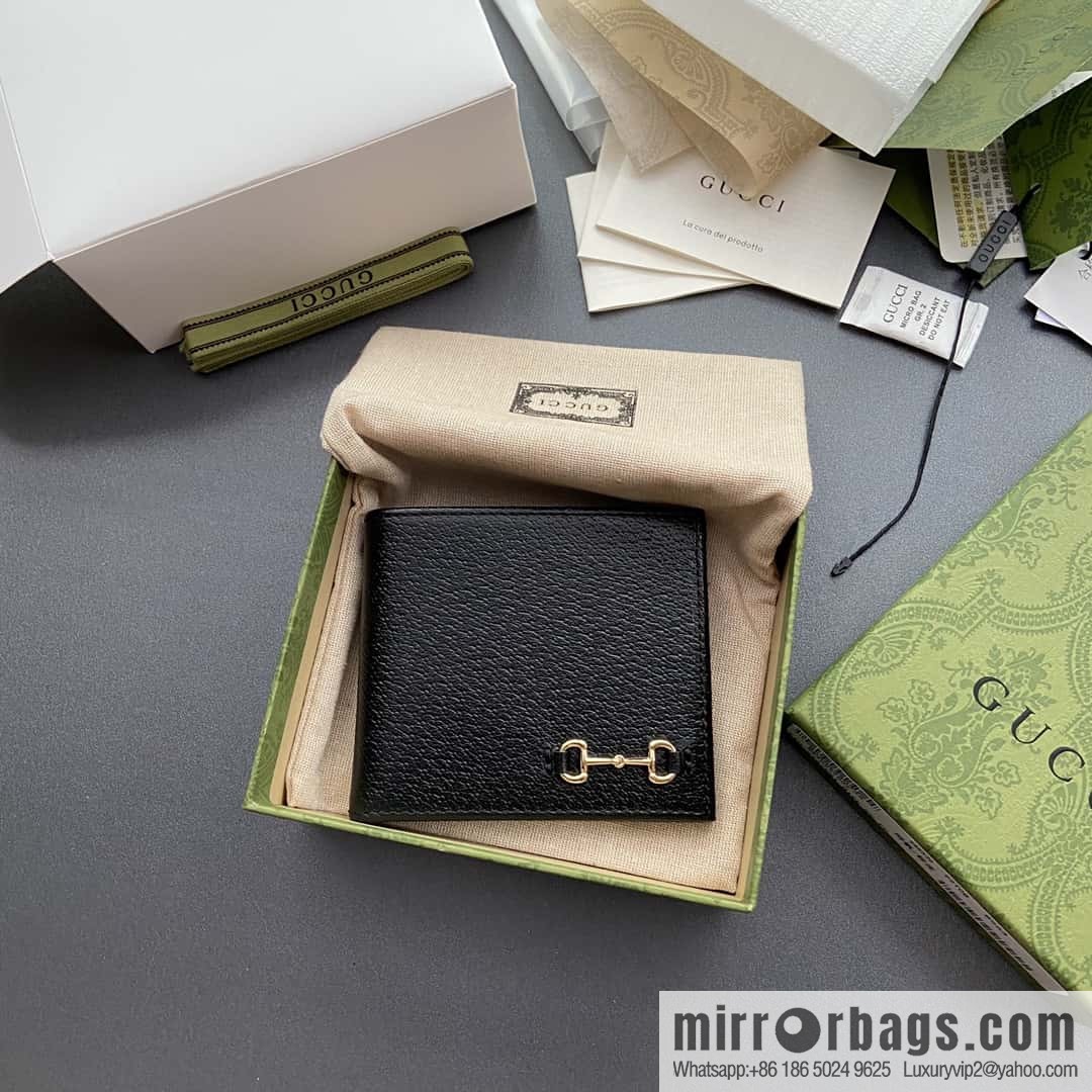 GUCCI ornament horse title buckle double fold wallet model number 700462 DJ20G 1000