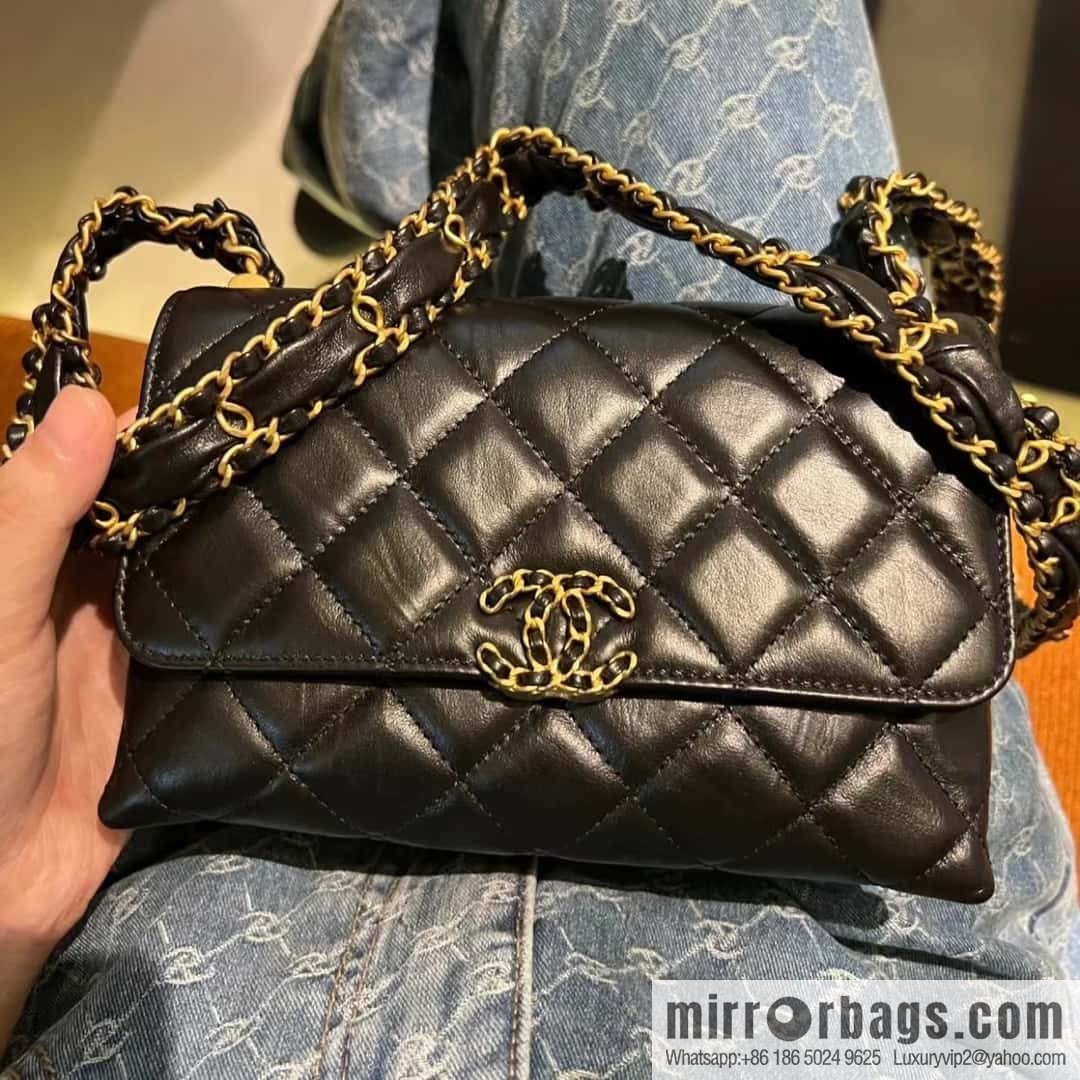 CHANEL 23K autumn and winter series, super hot 19 retro organ bag AP3572 black