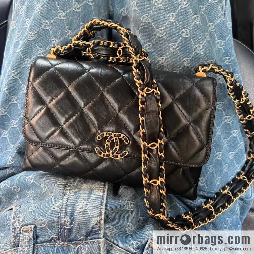 CHANEL 23K autumn and winter series, super hot 19 retro organ bag AP3572 black