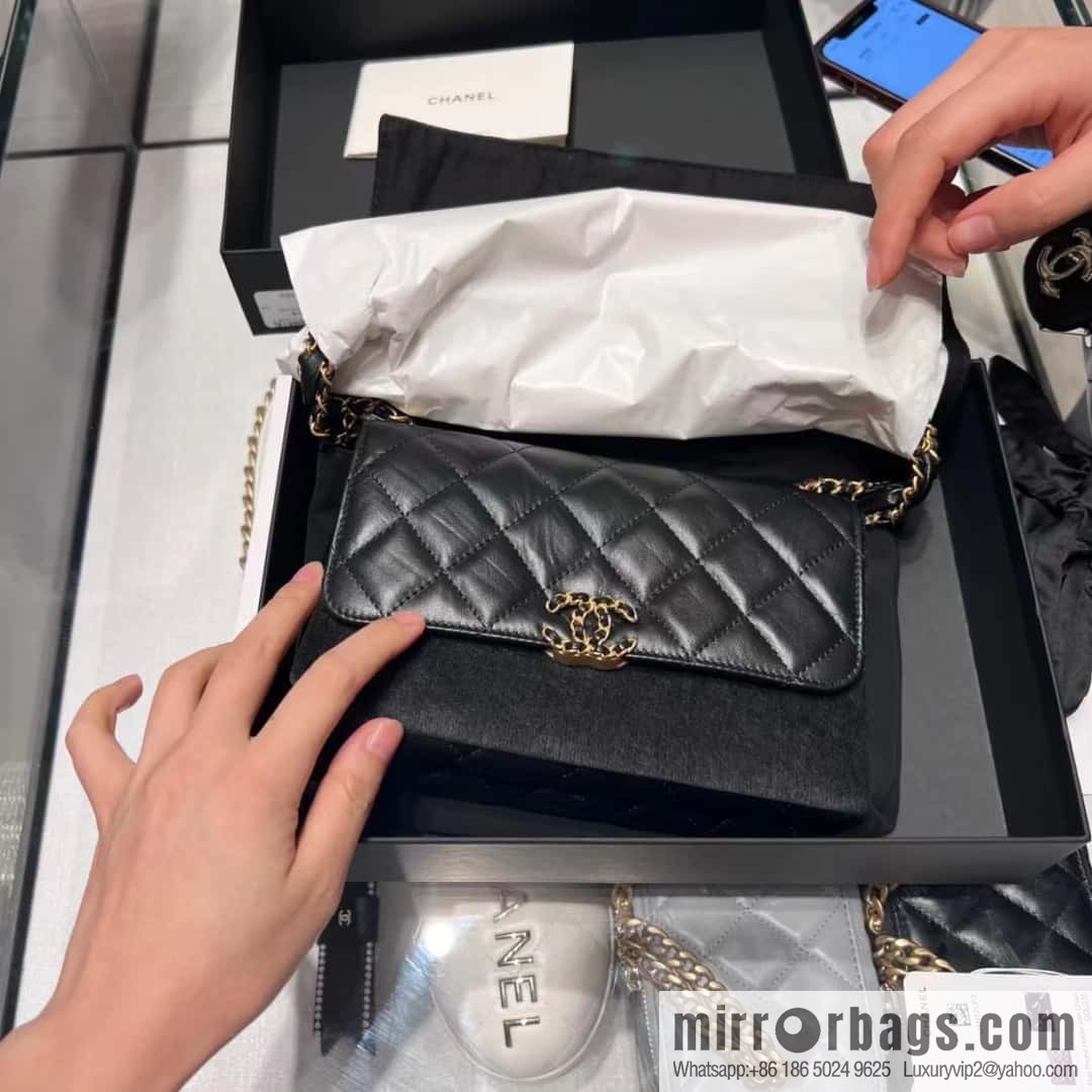 CHANEL 23K autumn and winter series, super hot 19 retro organ bag AP3572 black