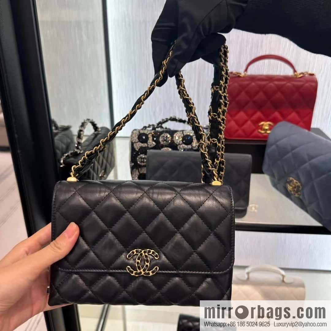 CHANEL 23K autumn and winter series, super hot 19 retro organ bag AP3572 black