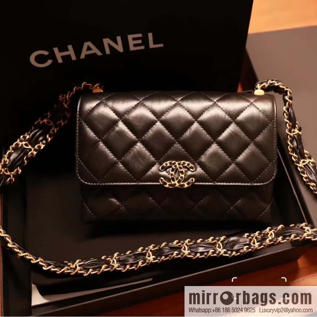 CHANEL 23K autumn and winter series, super hot 19 retro organ bag AP3572 black
