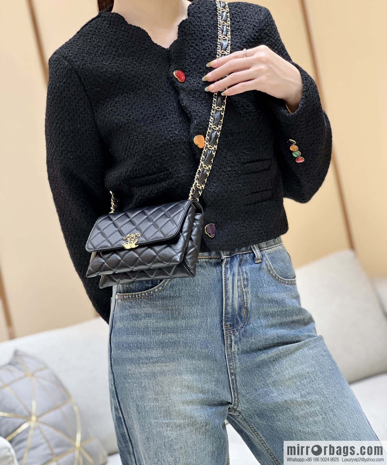CHANEL 23K autumn and winter series, super hot 19 retro organ bag AP3572 black