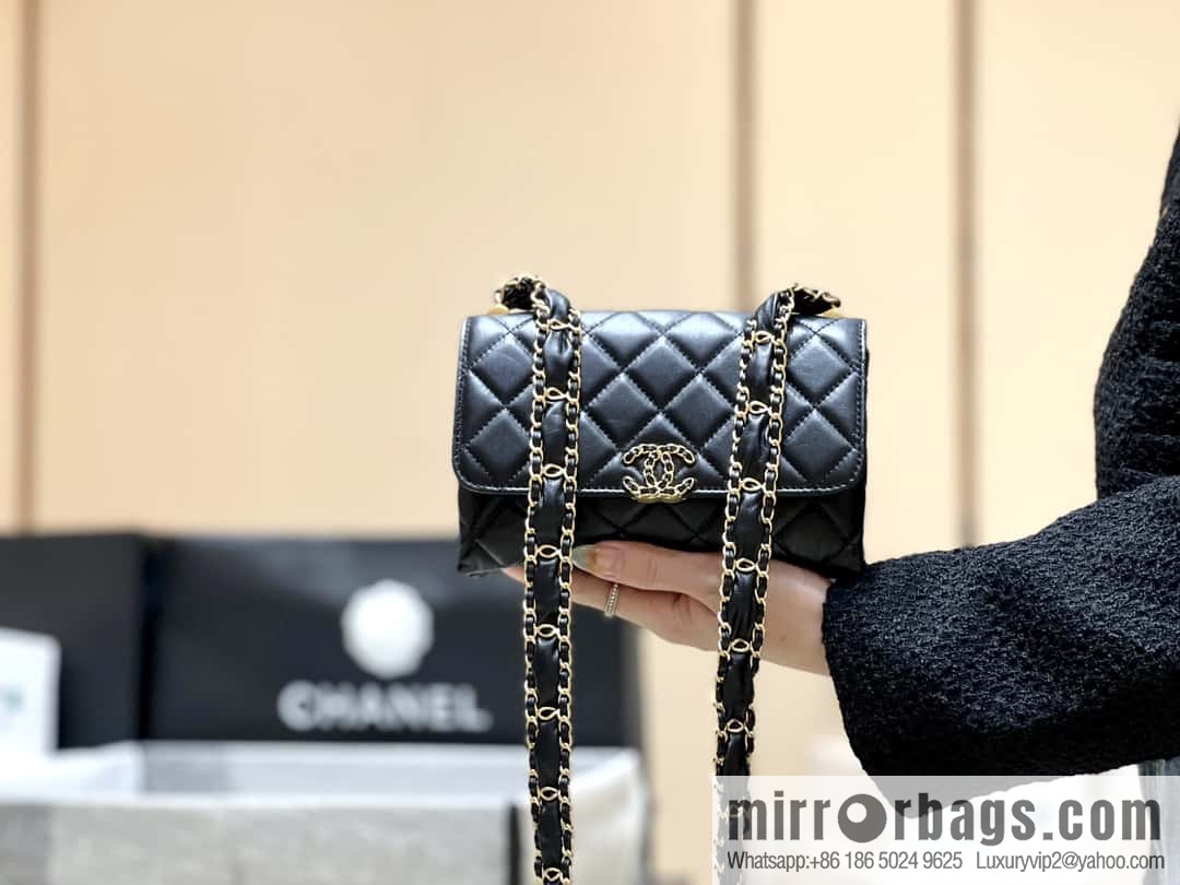 CHANEL 23K autumn and winter series, super hot 19 retro organ bag AP3572 black