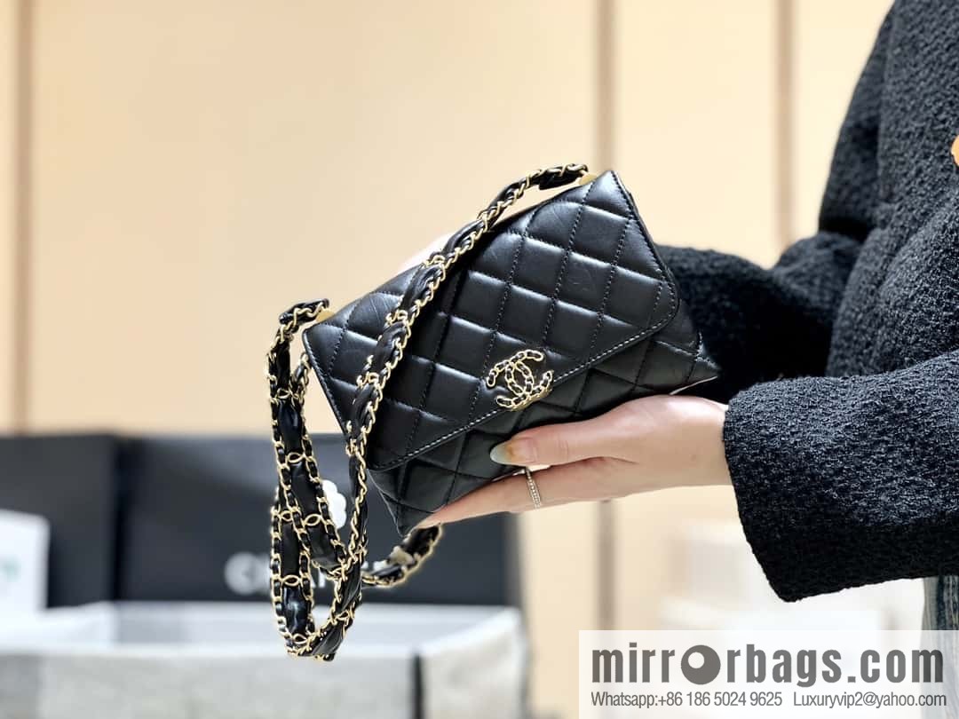 CHANEL 23K autumn and winter series, super hot 19 retro organ bag AP3572 black