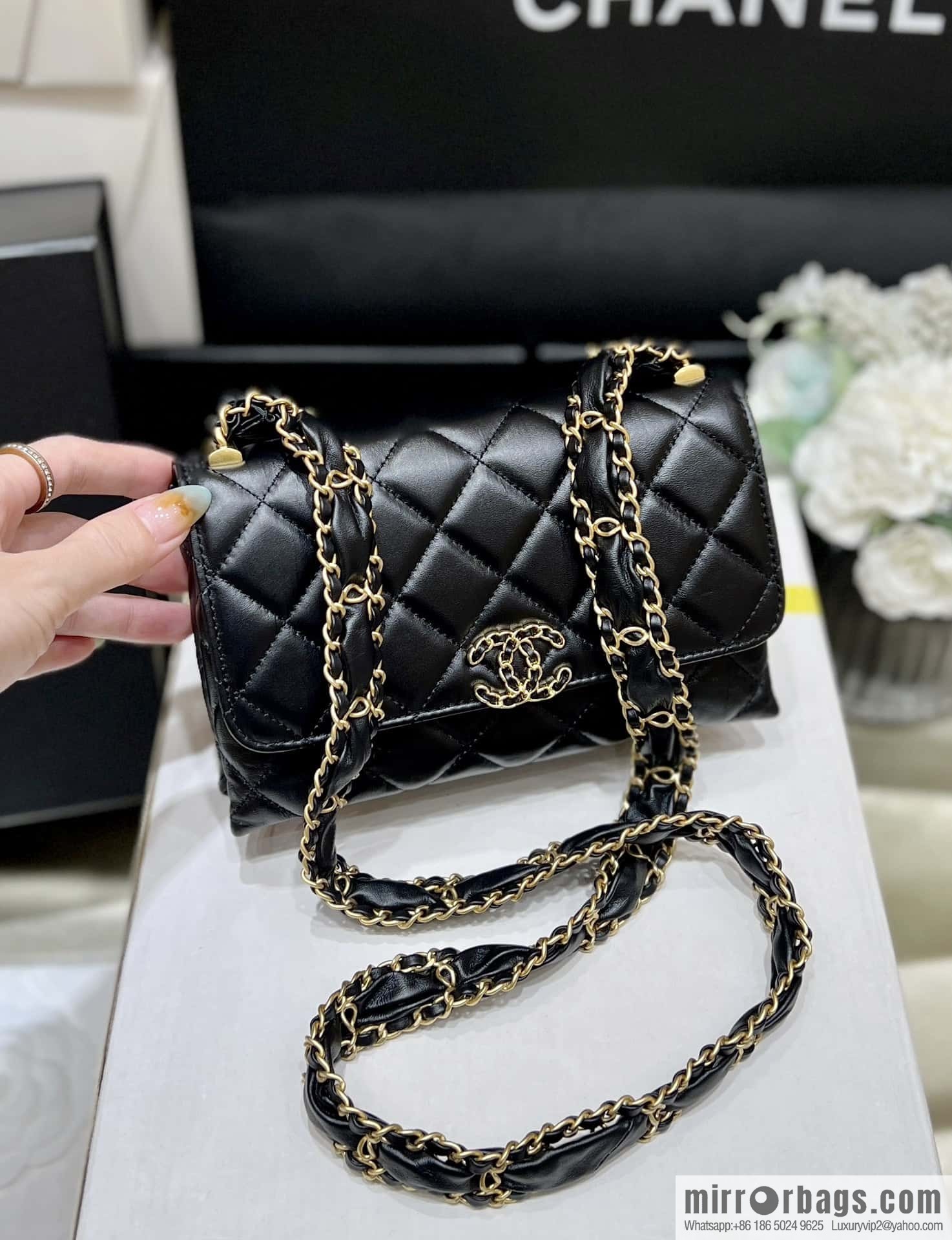 CHANEL 23K autumn and winter series, super hot 19 retro organ bag AP3572 black