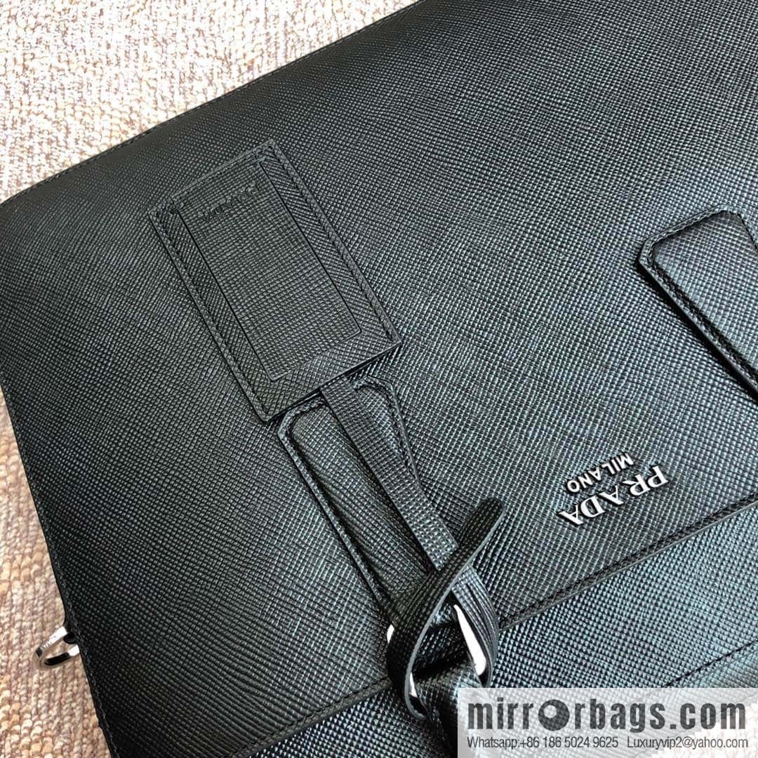 PRADA Prada imported original thick cross pattern new men's bag 2VE368 loose word label/black