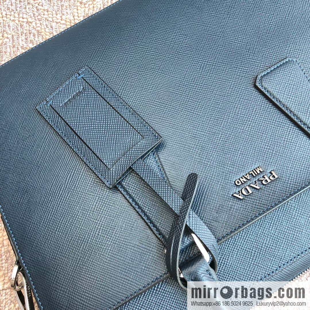 PRADA Prada imported original thick cross pattern new men's bag 2VE368 loose word label/blue