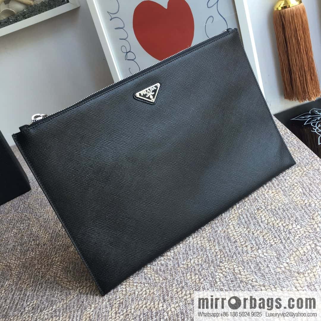 PRADA Prada imported coarse cross pattern leather handbag 2NG001B/005B