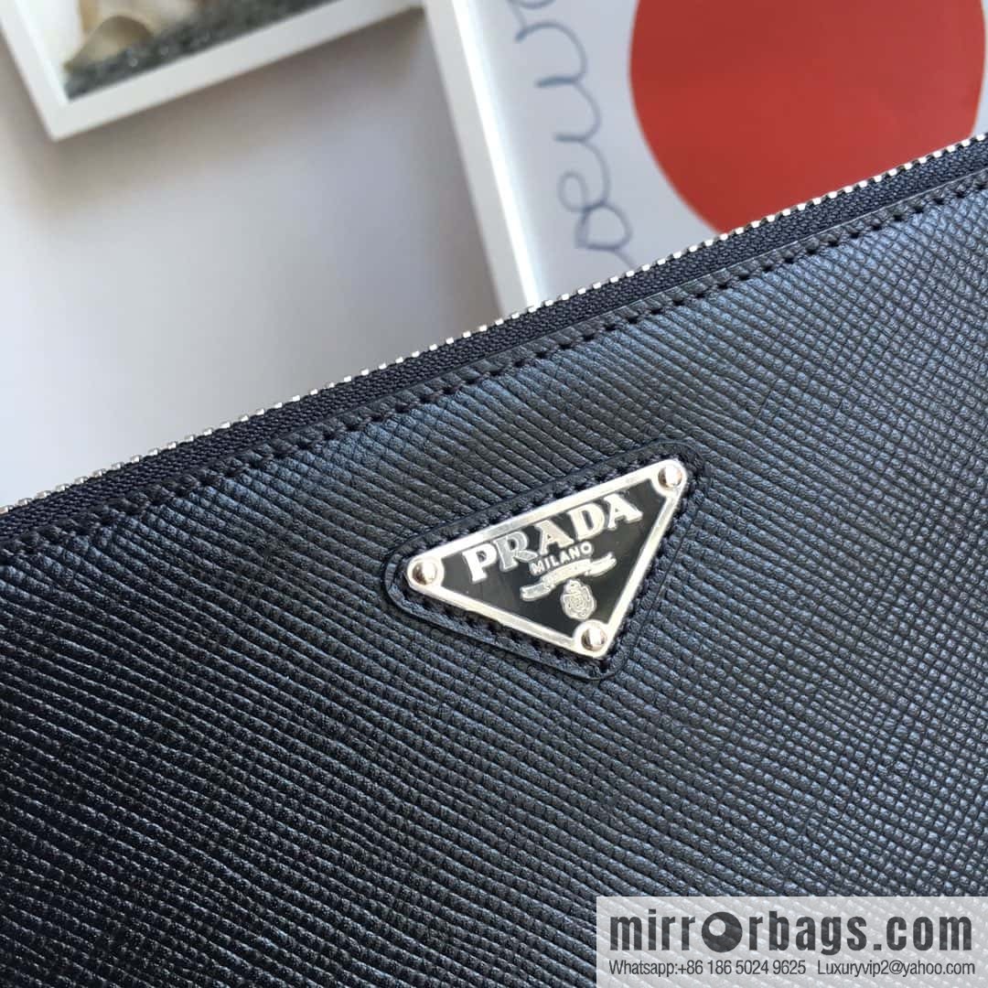 PRADA Prada imported coarse cross pattern leather handbag 2NG001B/005B