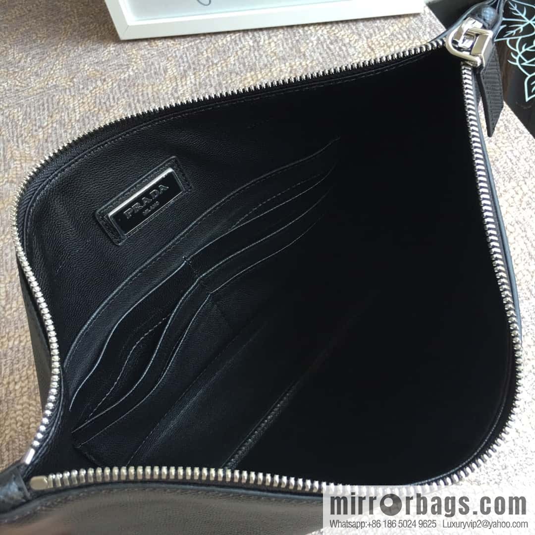 PRADA Prada imported coarse cross pattern leather handbag 2NG001B/005B
