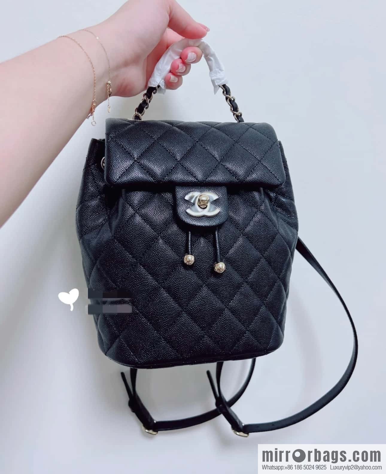 CHANEL 23S spring/summer collection, salzburg double backpack AS4058 black