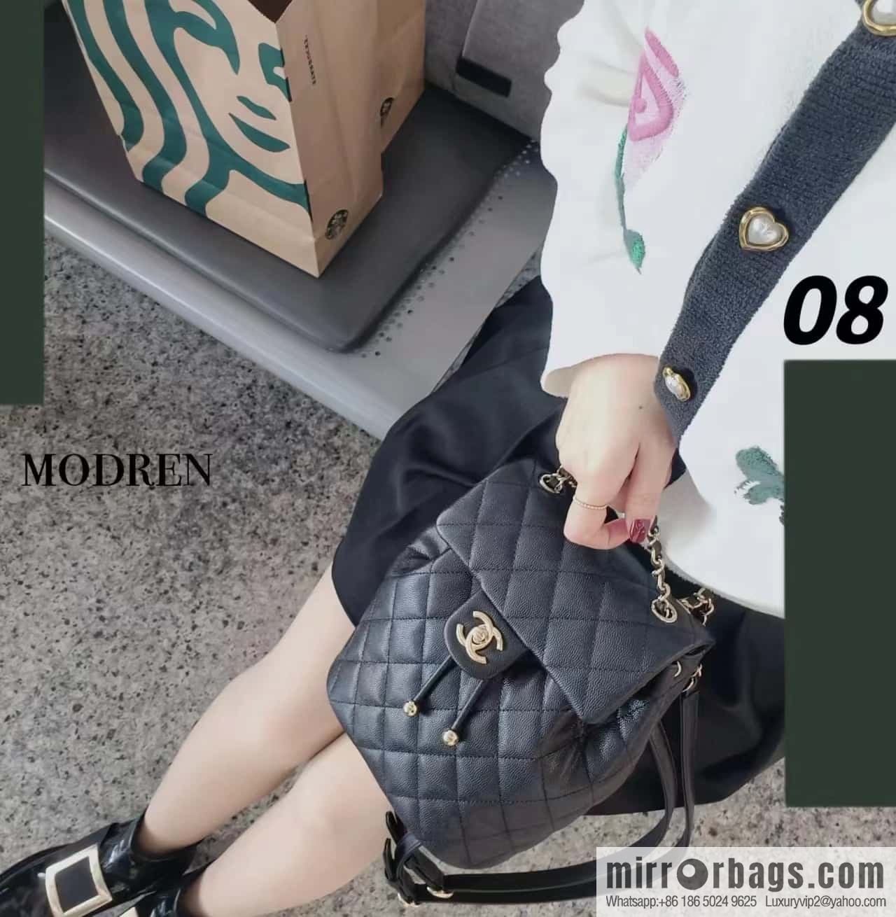 CHANEL 23S spring/summer collection, salzburg double backpack AS4058 black