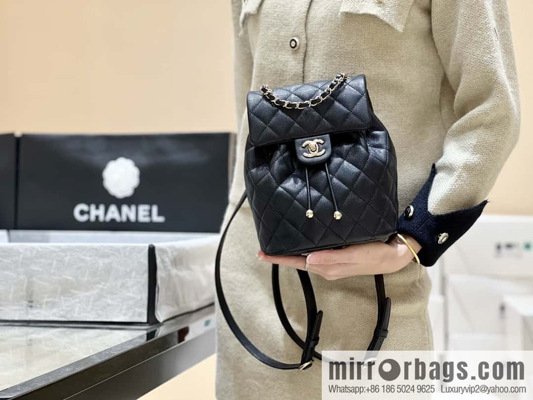 CHANEL 23S spring/summer collection, salzburg double backpack AS4058 black