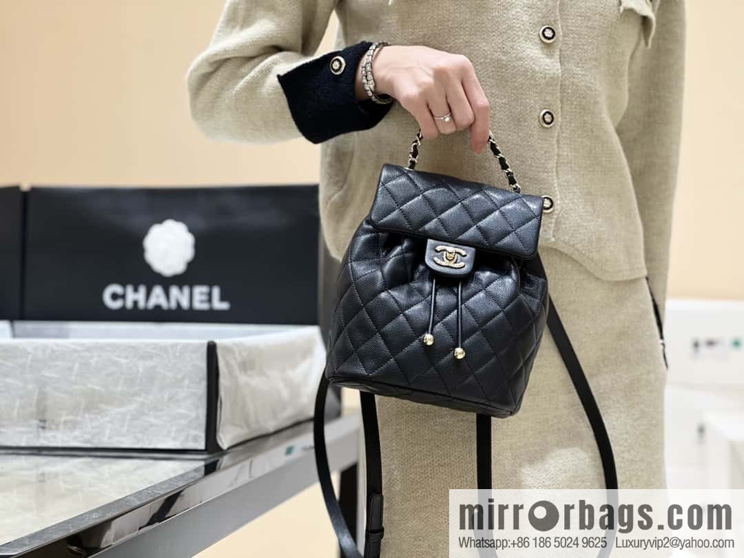 CHANEL 23S spring/summer collection, salzburg double backpack AS4058 black