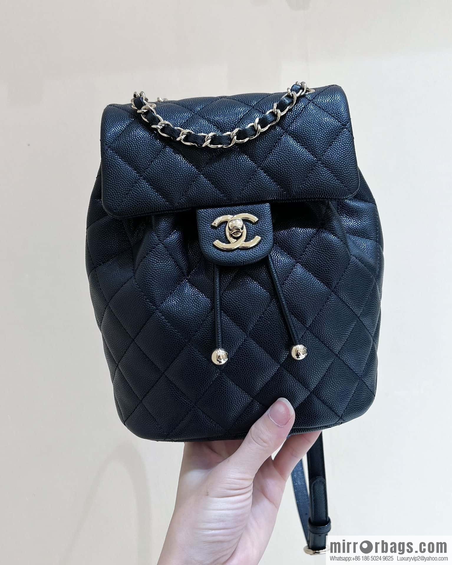 CHANEL 23S spring/summer collection, salzburg double backpack AS4058 black