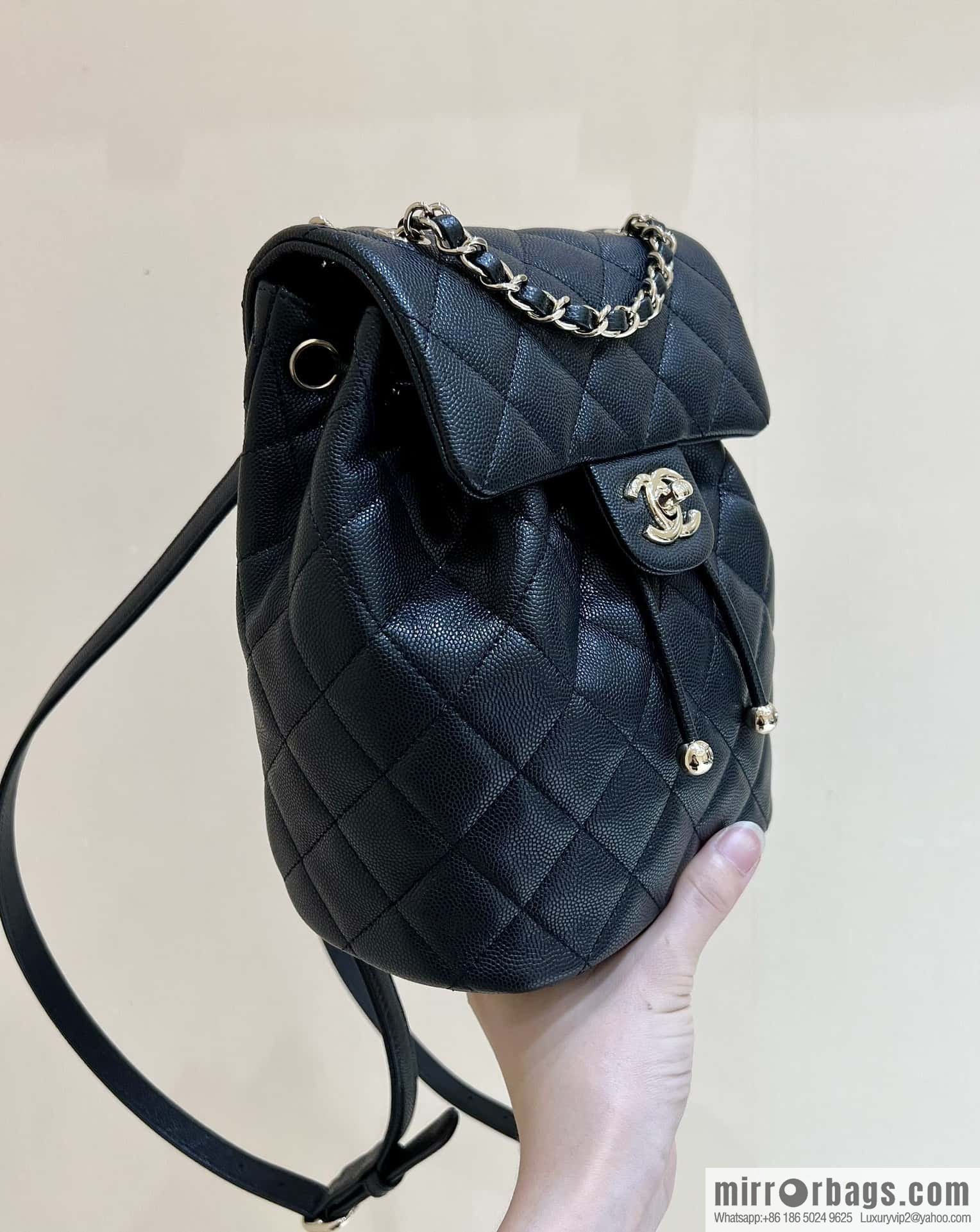 CHANEL 23S spring/summer collection, salzburg double backpack AS4058 black
