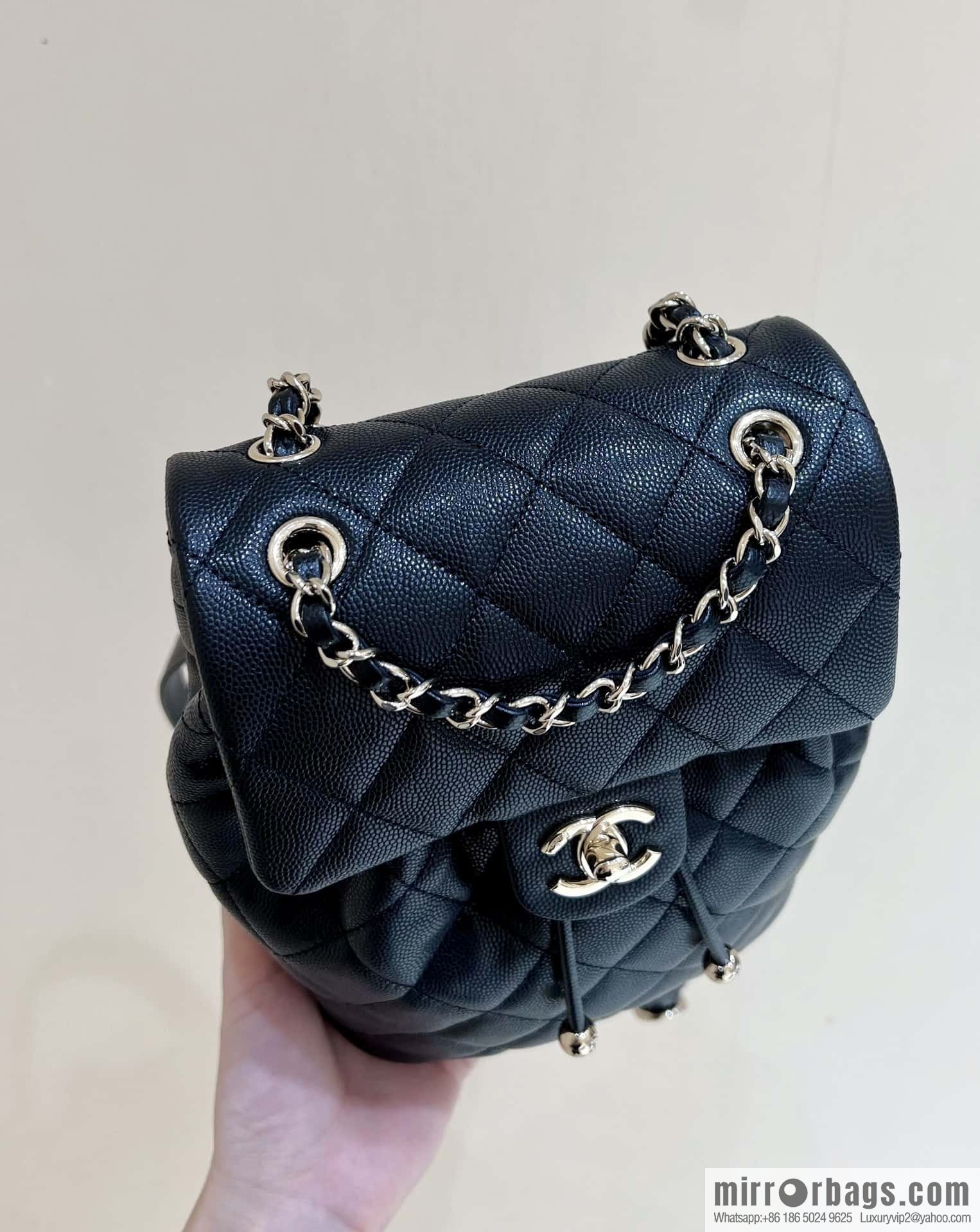 CHANEL 23S spring/summer collection, salzburg double backpack AS4058 black