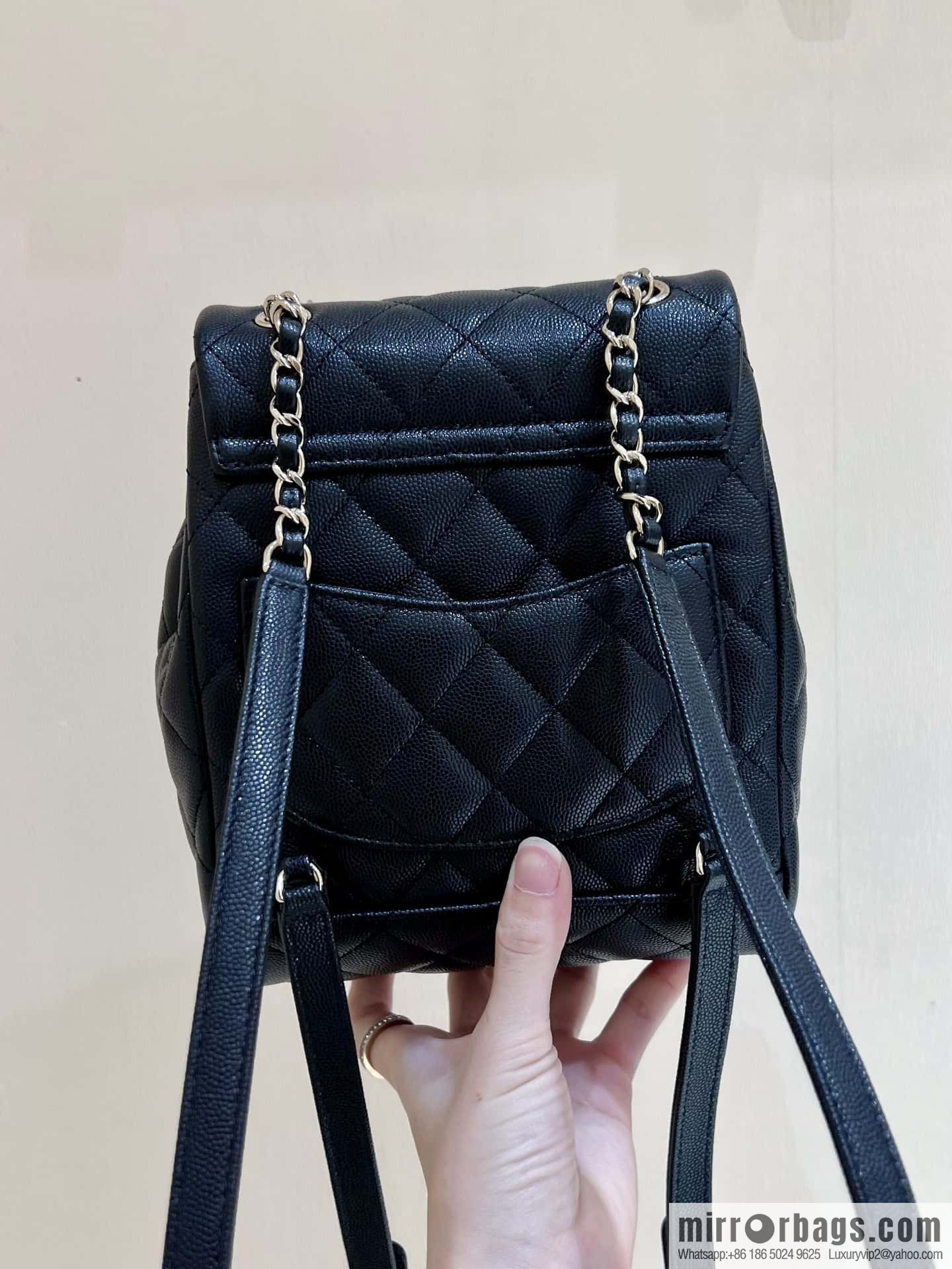 CHANEL 23S spring/summer collection, salzburg double backpack AS4058 black