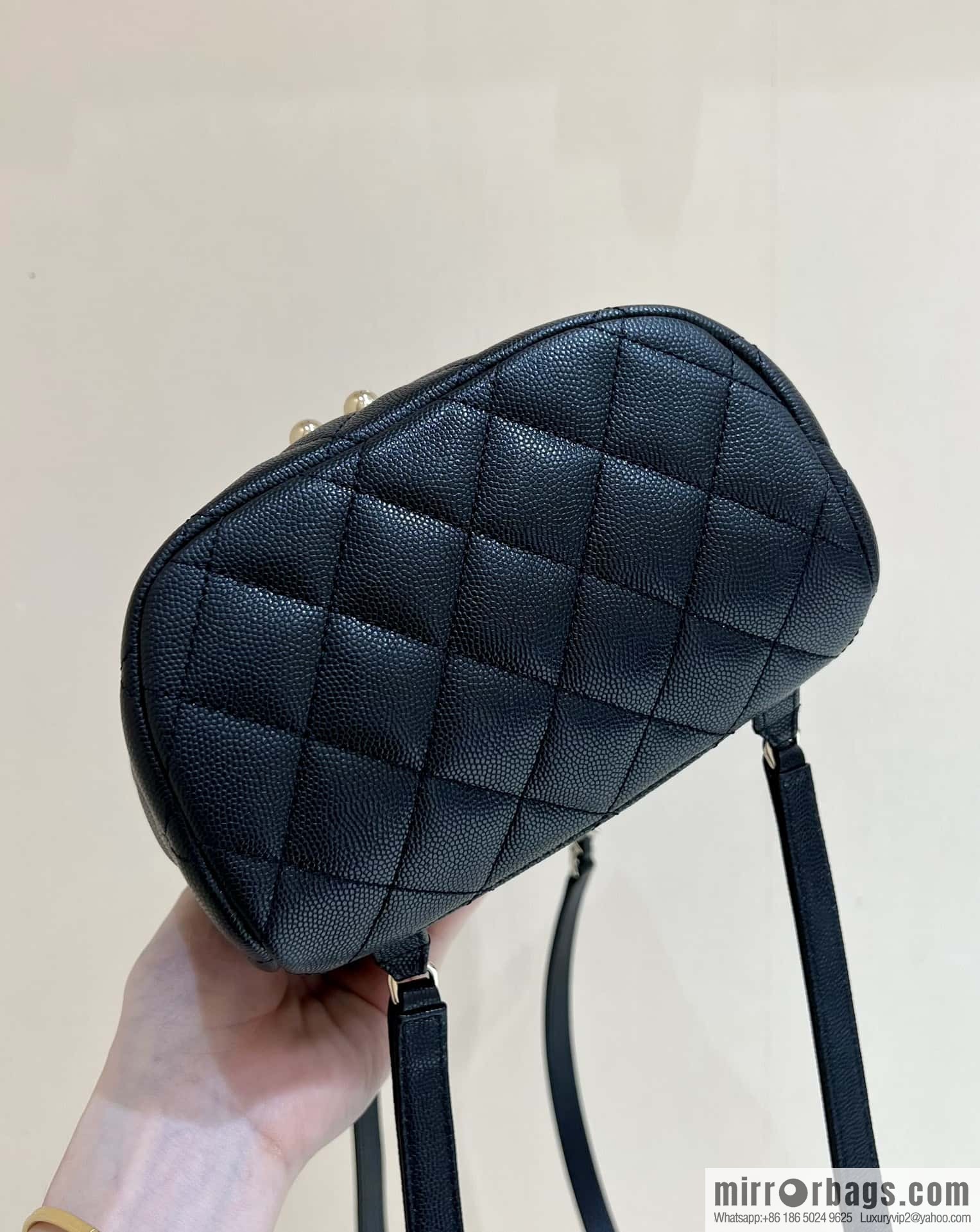 CHANEL 23S spring/summer collection, salzburg double backpack AS4058 black