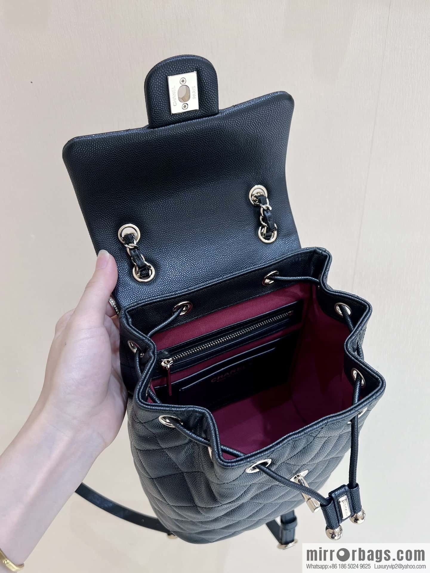 CHANEL 23S spring/summer collection, salzburg double backpack AS4058 black