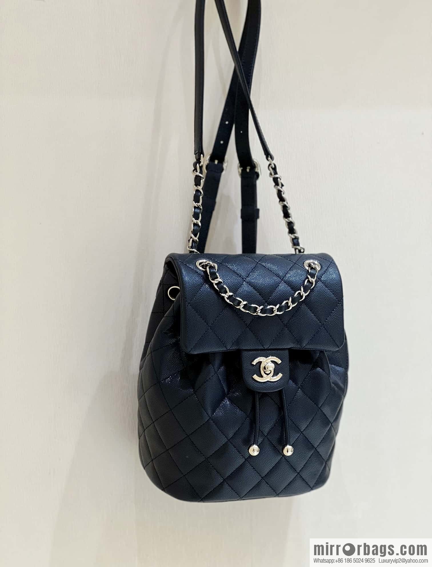 CHANEL 23S spring/summer collection, salzburg double backpack AS4058 black
