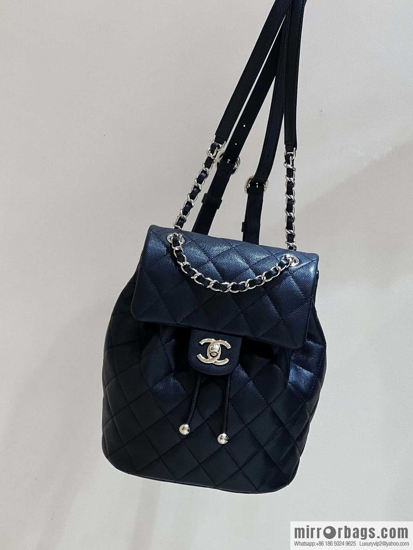 CHANEL 23S spring/summer collection, salzburg double backpack AS4058 black