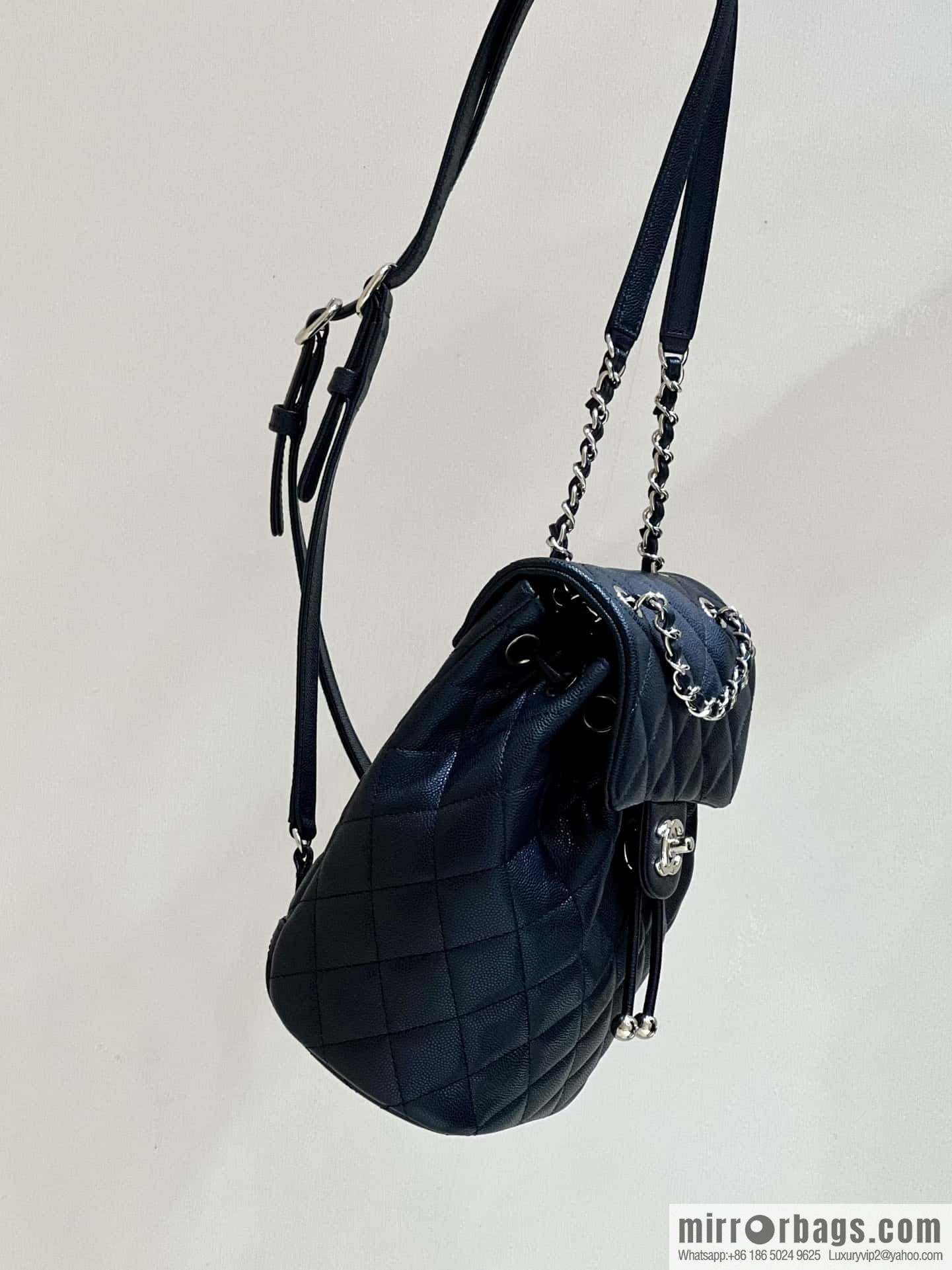 CHANEL 23S spring/summer collection, salzburg double backpack AS4058 black