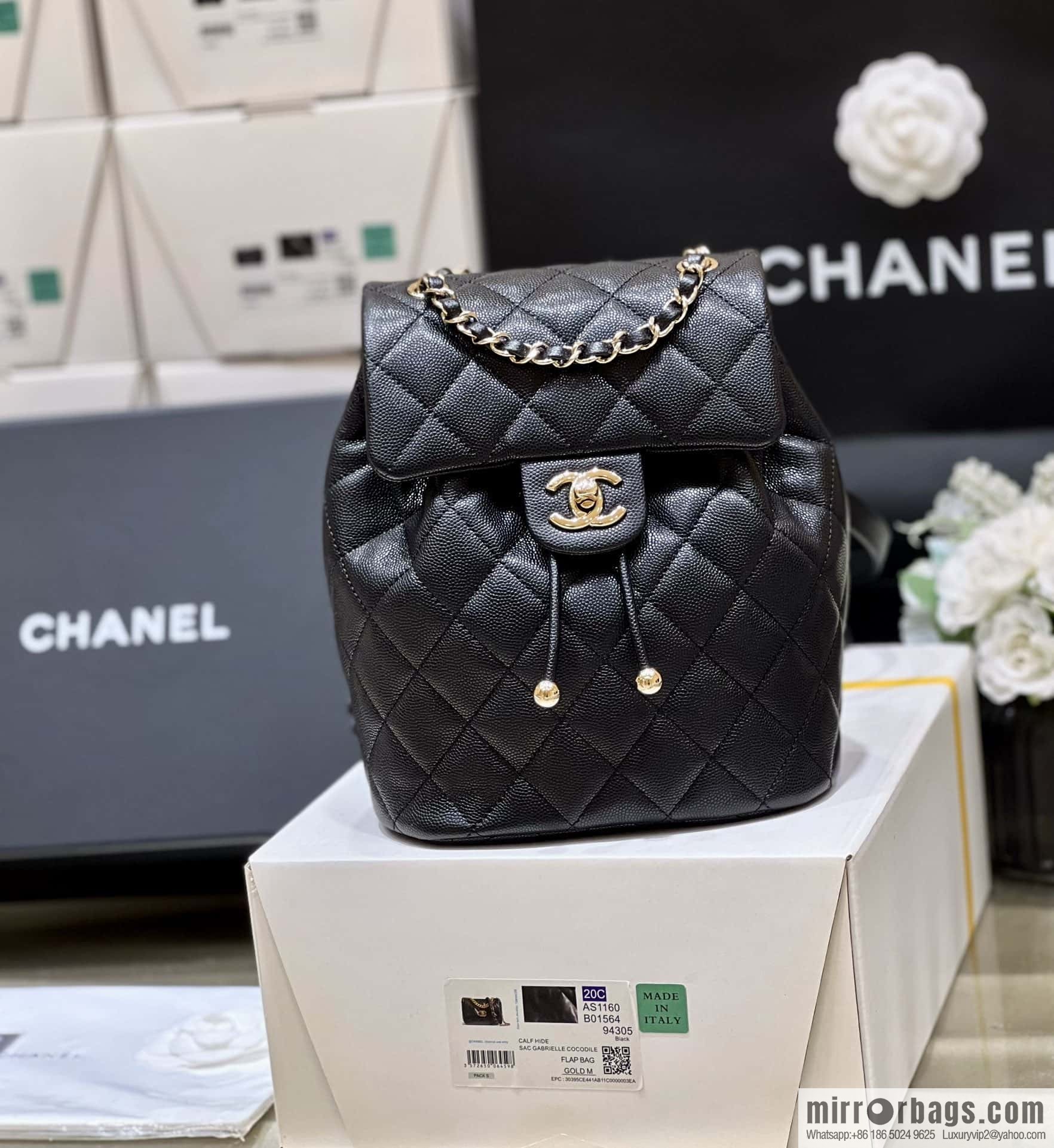 CHANEL 23S spring/summer collection, salzburg double backpack AS4058 black