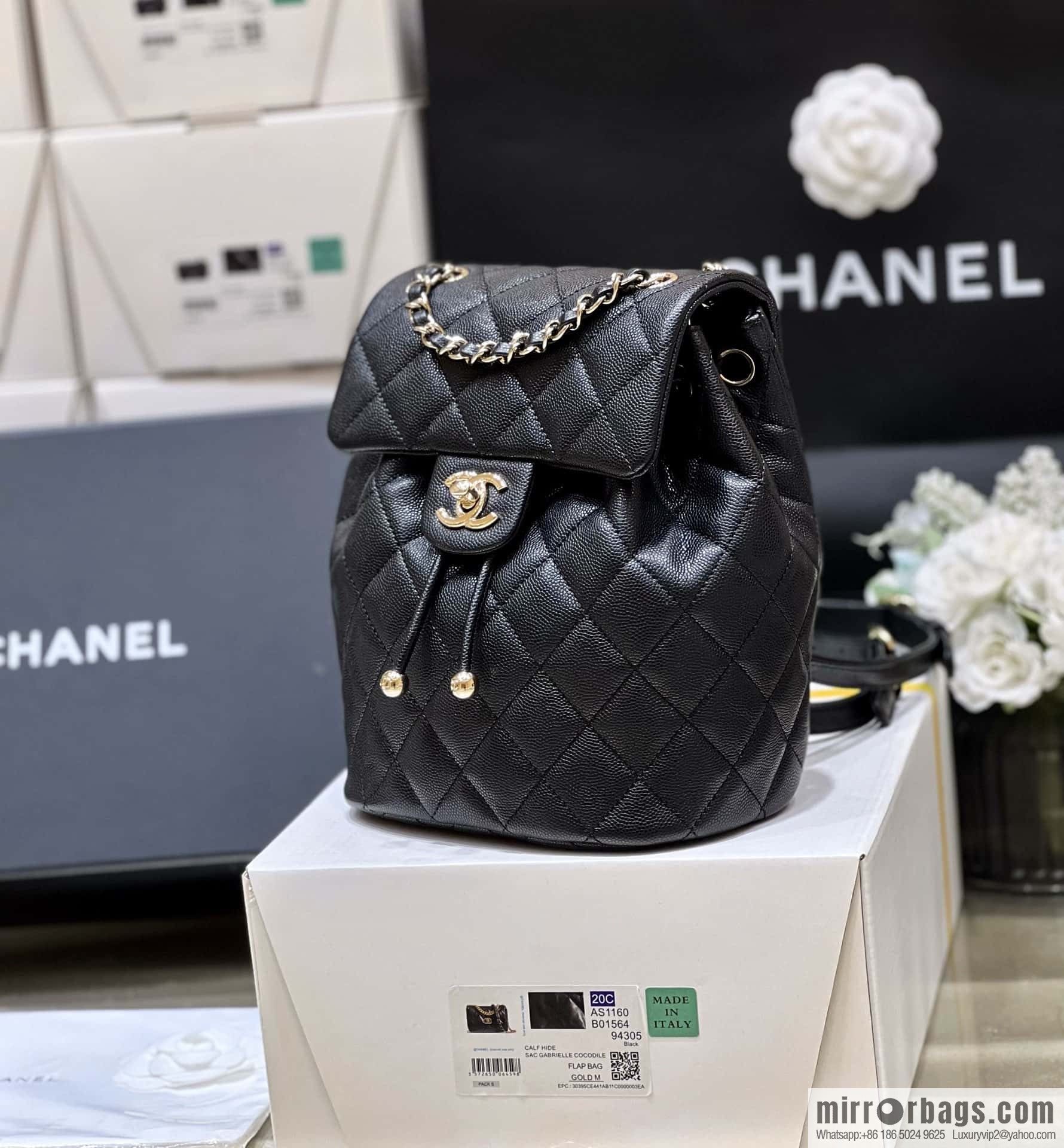 CHANEL 23S spring/summer collection, salzburg double backpack AS4058 black