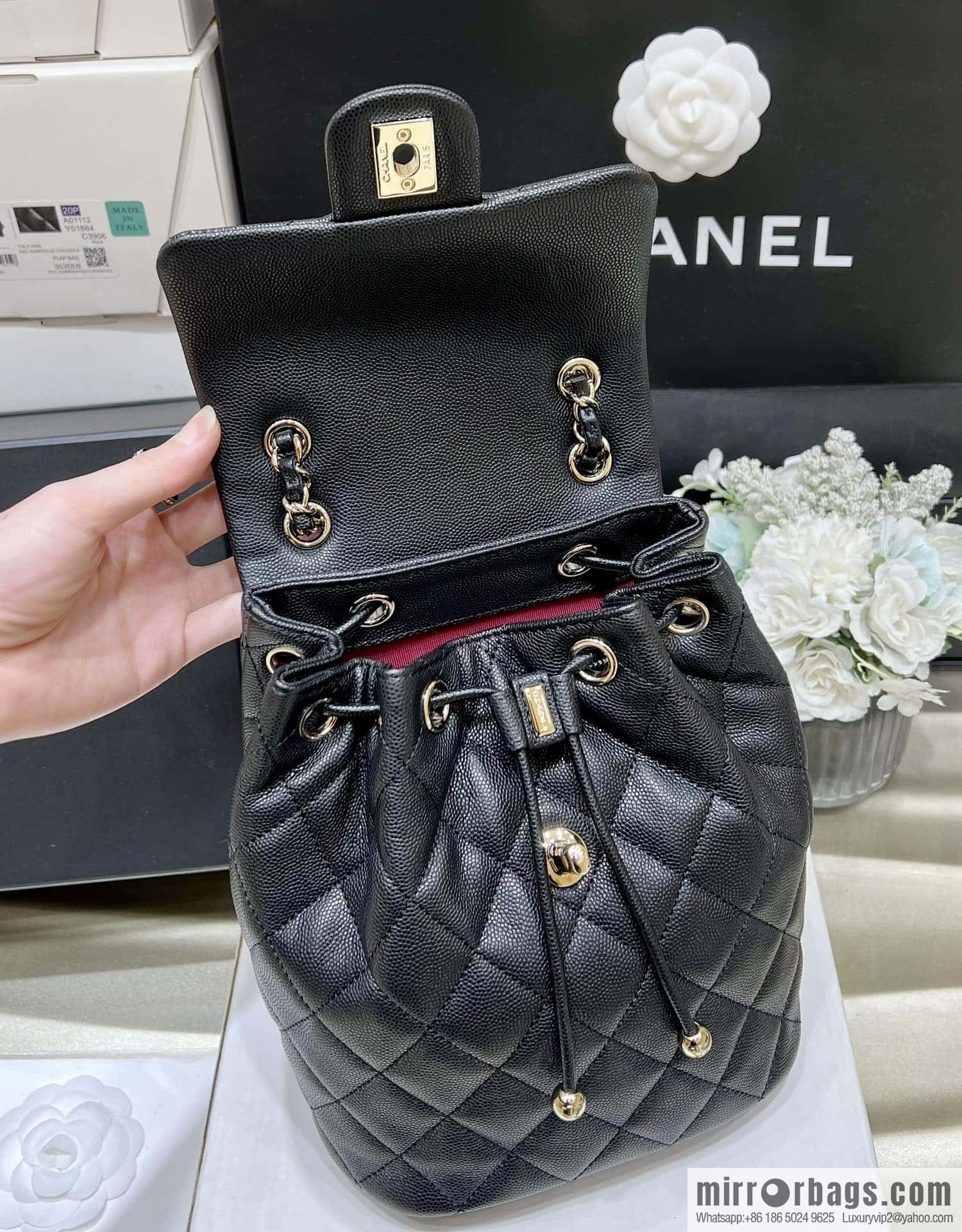 CHANEL 23S spring/summer collection, salzburg double backpack AS4058 black