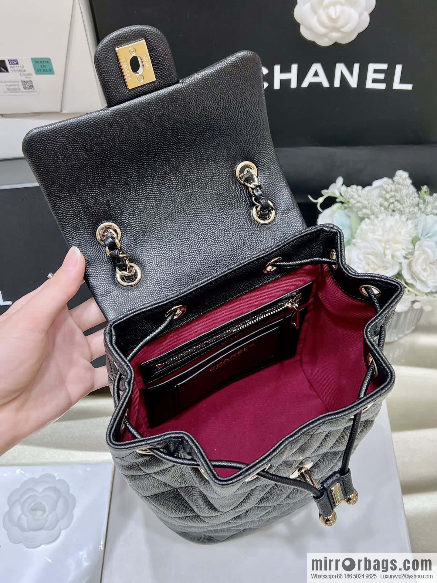 CHANEL 23S spring/summer collection, salzburg double backpack AS4058 black